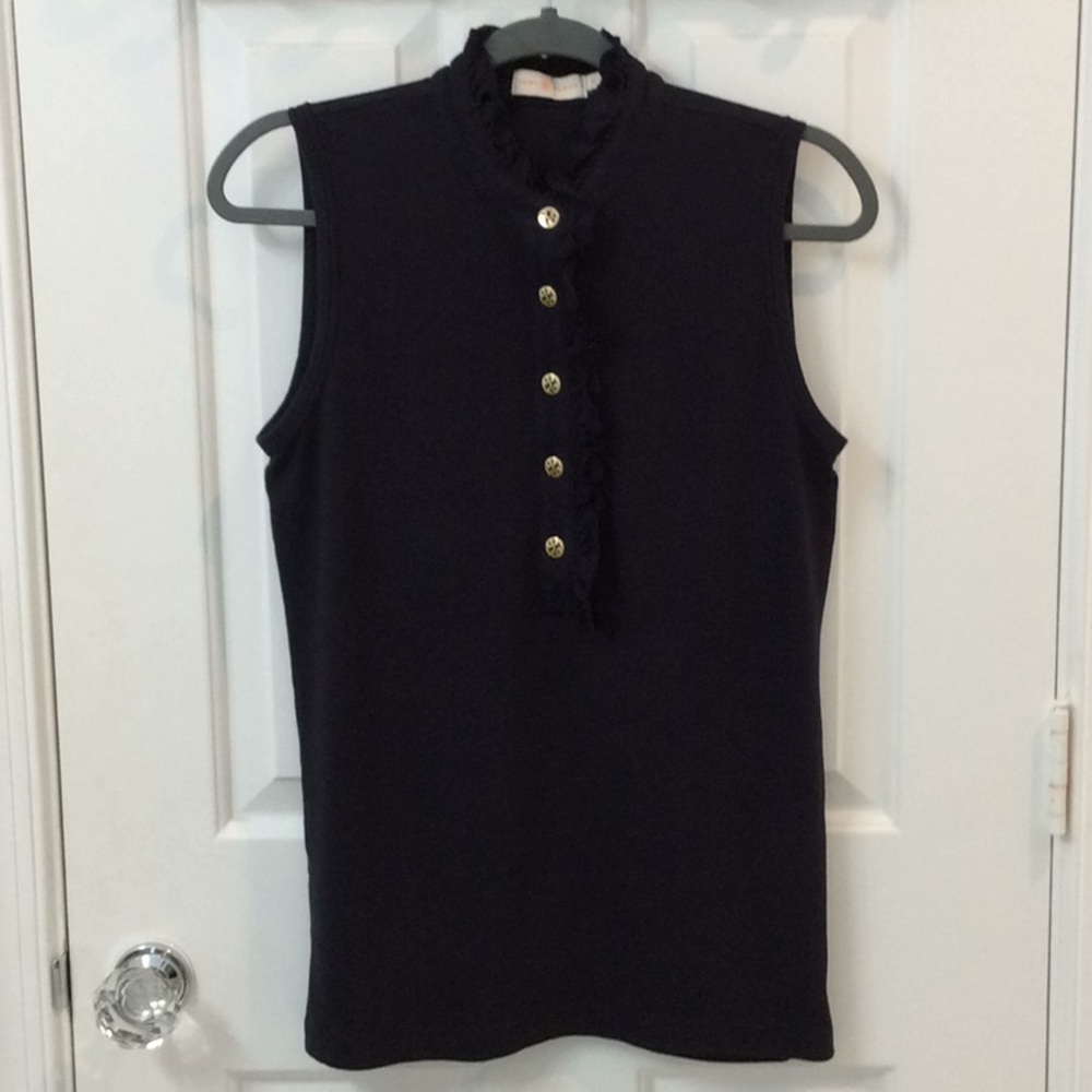 Tory Burch ruffle polo - Navy Size M